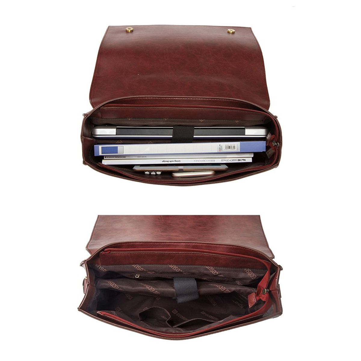 ECOSUSI - Ecosusi Maletín BOW para laptop 14" - Café