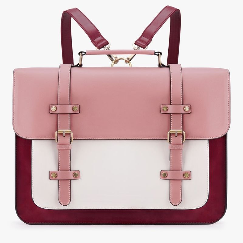 ECOSUSI - Ecosusi Mochila y Maletín Vintage Sombre Notebook 15.6 pulg Rosado