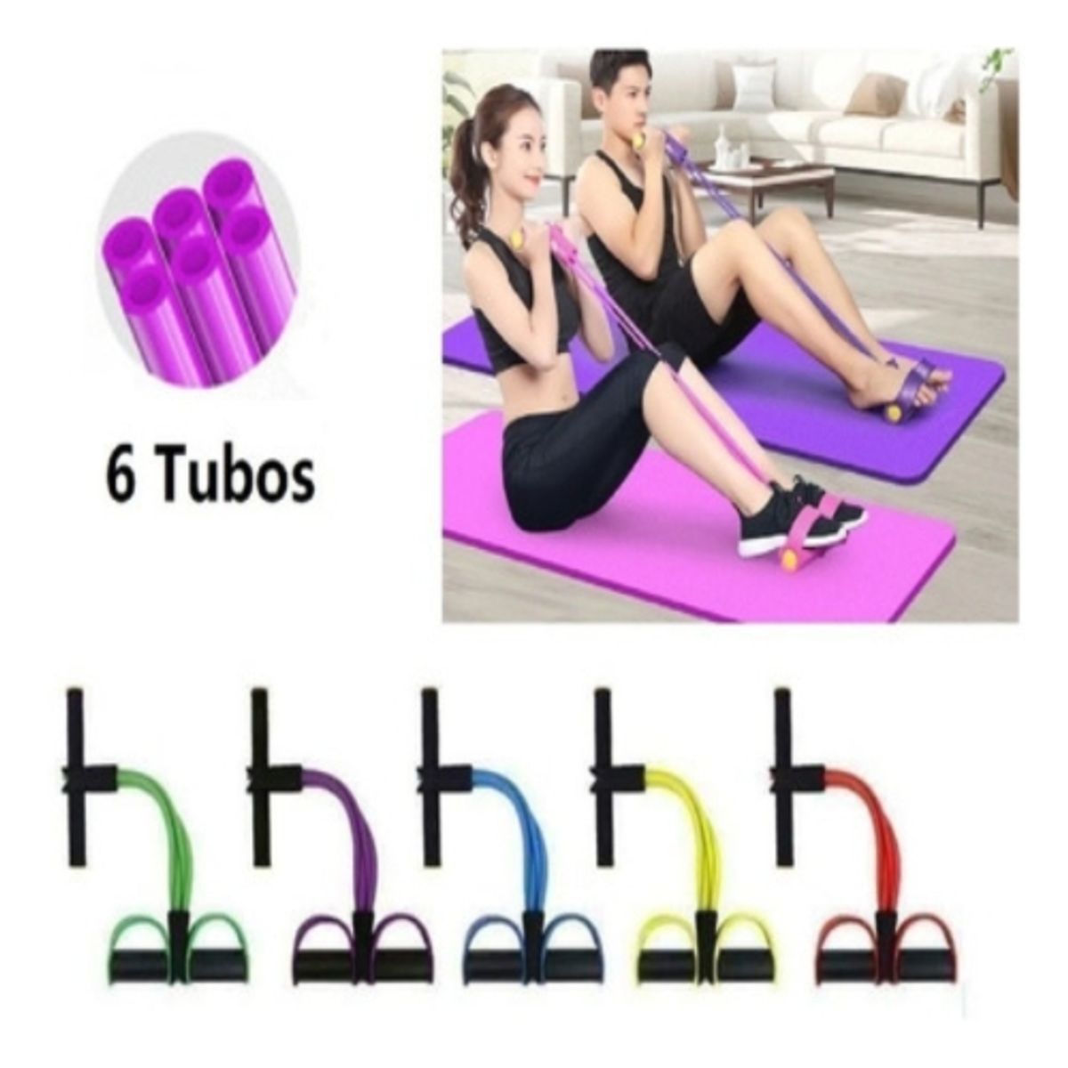 CRUSEC - Ligas De Resistencia Piernas 6 Bandas Elasticas