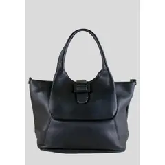 MAILEA - Cartera ecocuero bolsillo manilla para mujer negro