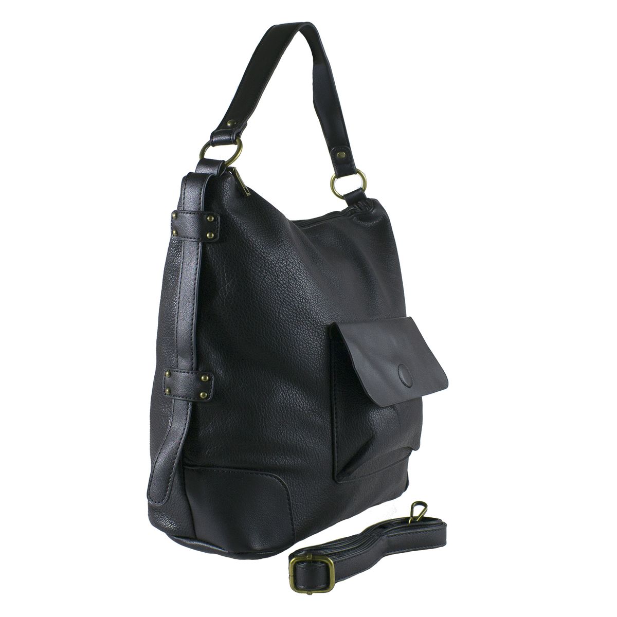 MAILEA - Cartera tapa y esquinero para mujer negro