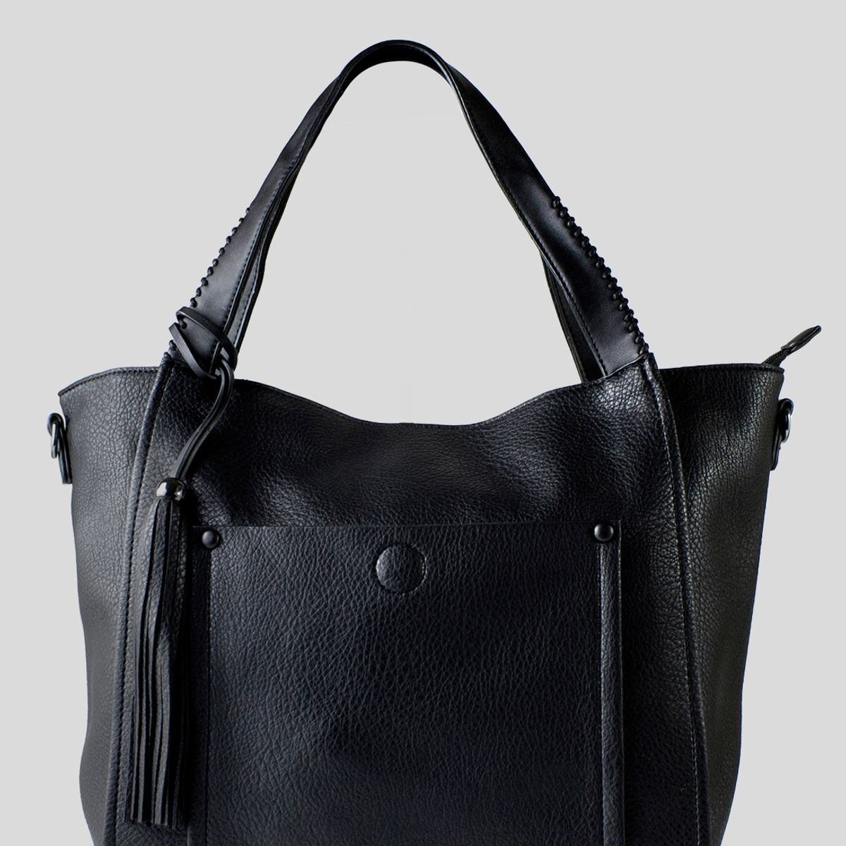 MAILEA - Cartera bolsillo y boton para mujer negro