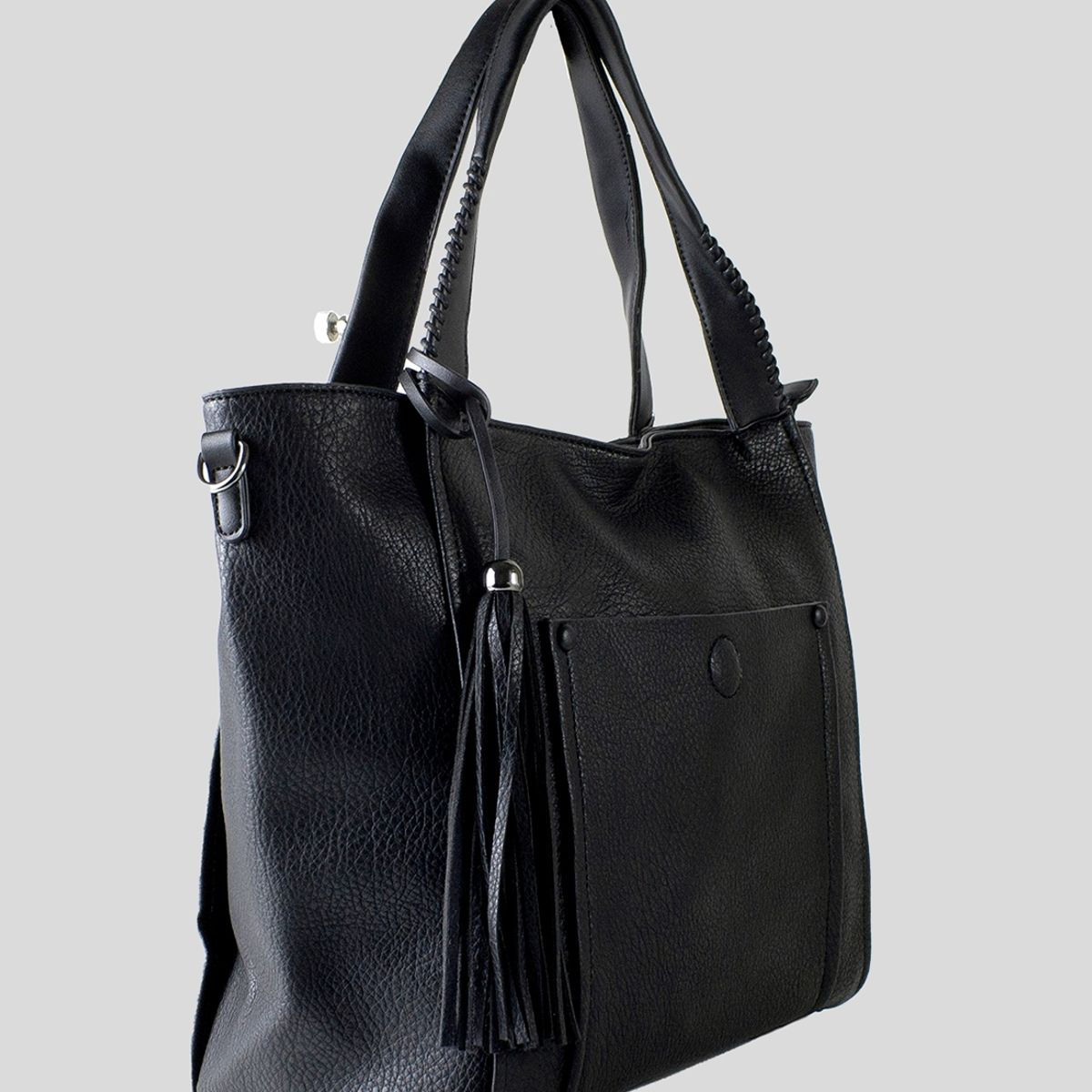 MAILEA - Cartera bolsillo y boton para mujer negro