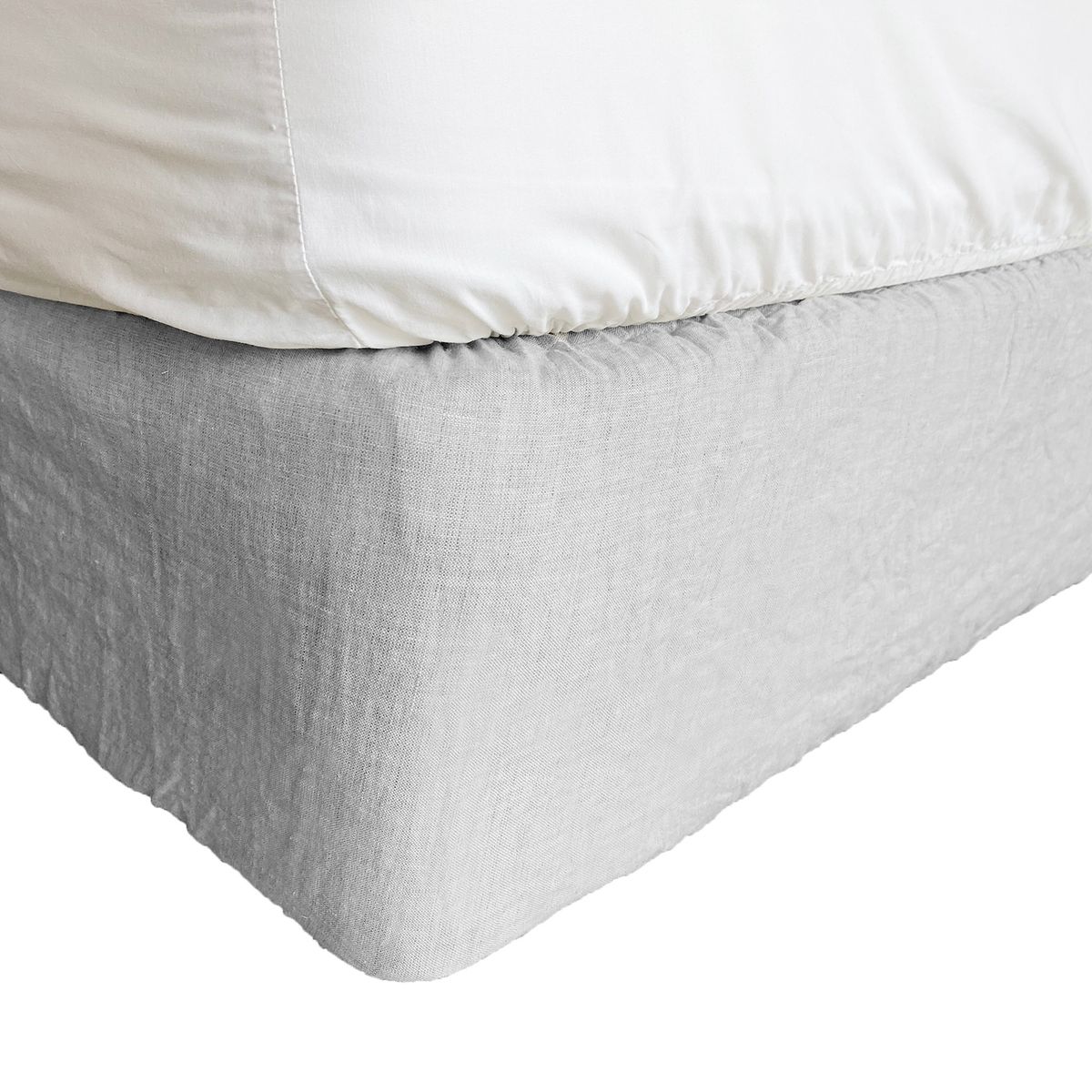 NATURALINO - Cubre Box Spring o Faldon 2 Plazas Gris Claro