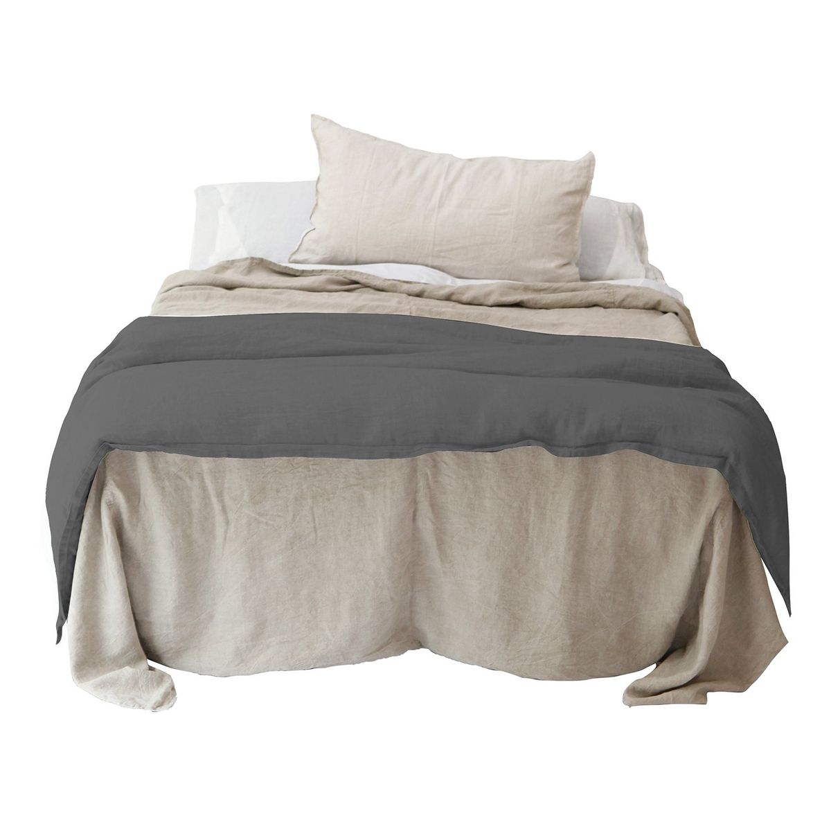 NATURALINO - Piecera Lino Maxi - 245x100 cms - Gris Oscuro - Naturalino