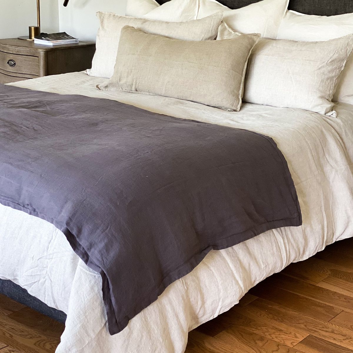 NATURALINO - Piecera Lino Maxi - 245x100 cms - Gris Oscuro - Naturalino