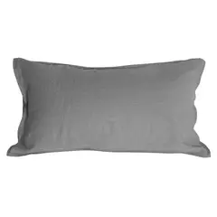 NATURALINO - Funda de Almohada Lino - King 50x90 cms - Gris oscuro -