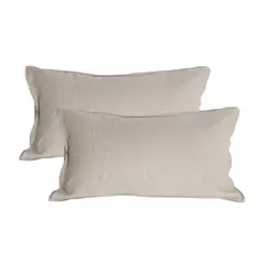 NATURALINO - Set 2 Fundas de Almohada Lino - 50x70 cm - Beige Arena -
