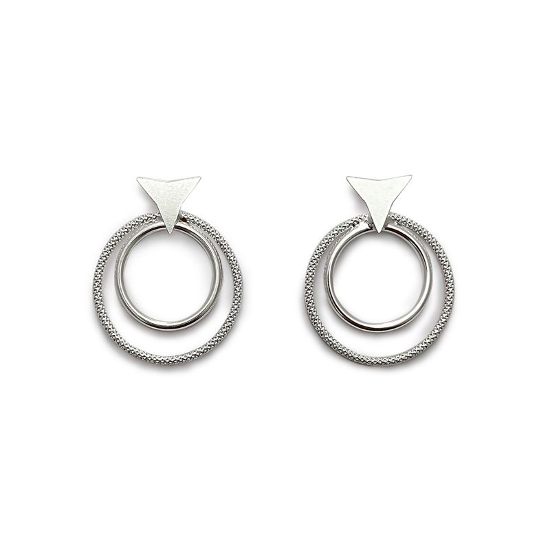 ANDREA COGGIOLA JOYAS - Aros Doble Circulo Plata Fina 925