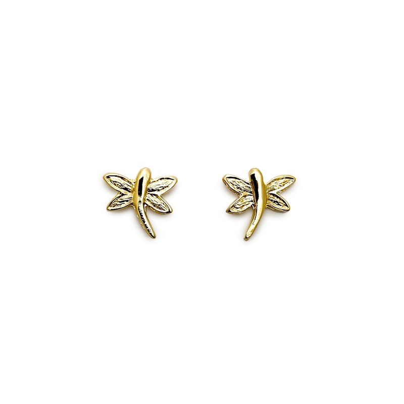 ANDREA COGGIOLA JOYAS - Aros Libélula Enchapado Oro 18K
