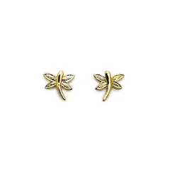 ANDREA COGGIOLA JOYAS - Aros Libélula Enchapado Oro 18K