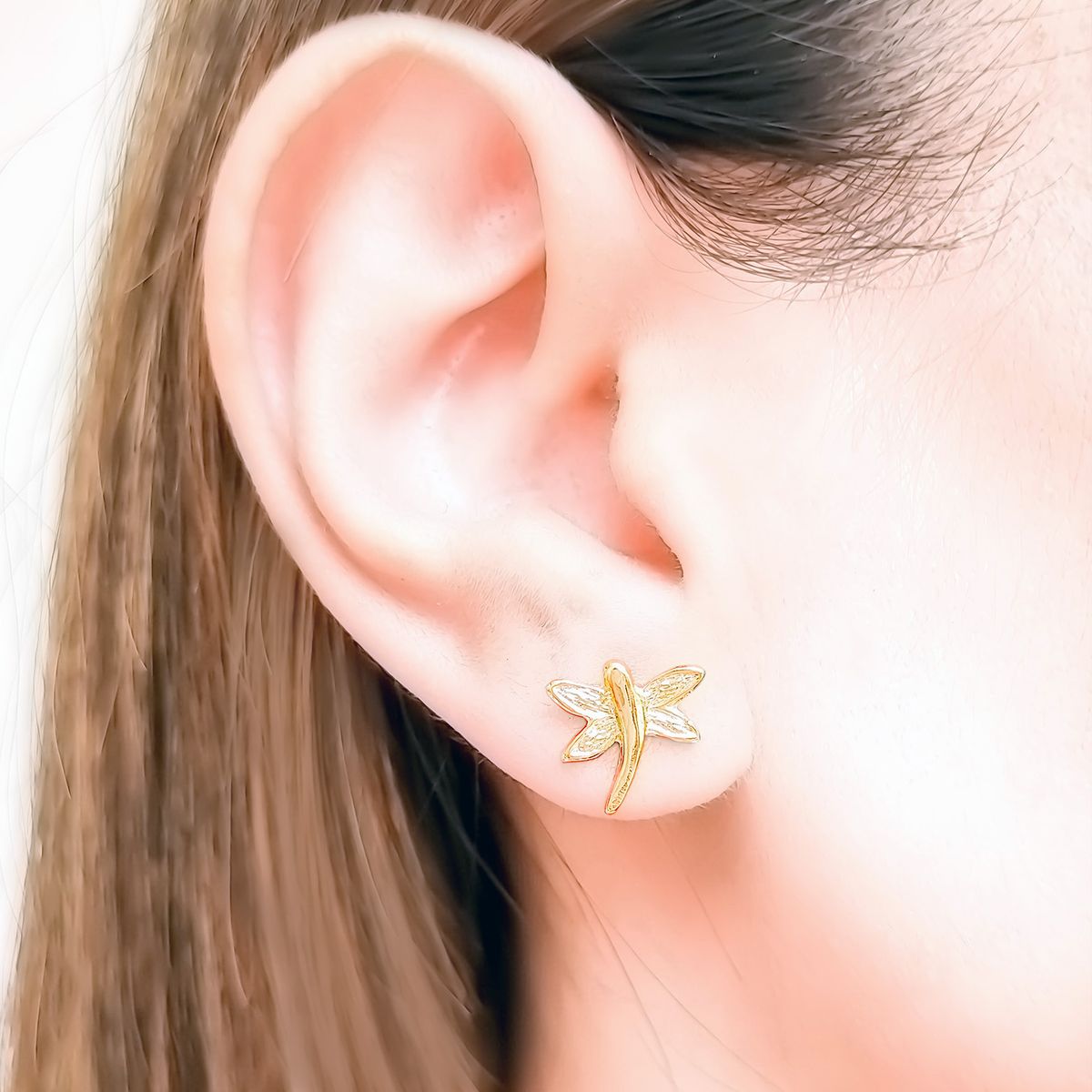 COGGIOLA - Aros Libélula Enchapado Oro 18K