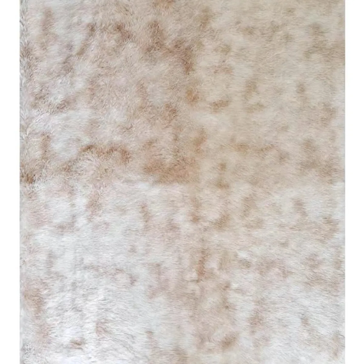 BJ HOGAR - Alfombra Peluda 180cm X 200cm Beige Jaspeado