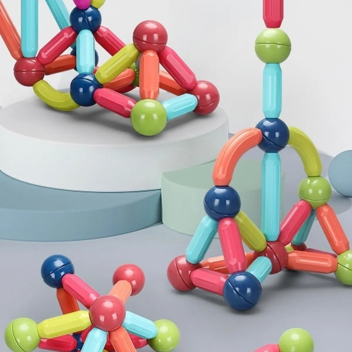 BJ HOGAR - Juego De Varillas Magnéticos Juguete Didáctico Bloques