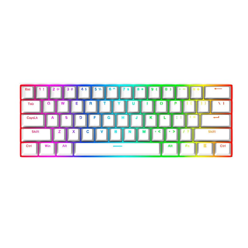REDRAGON - Teclado Redragon Dragonborn 60% K630-r13wt Blanco Sw Red