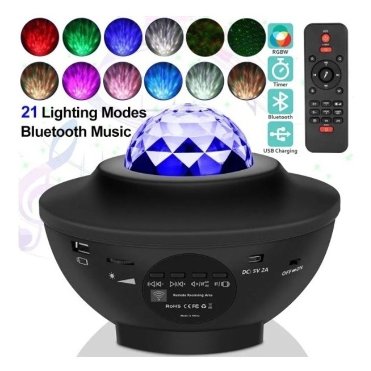 GENERICO - Proyector De Galaxia Estrellas Led Y Sonido Bluetooth