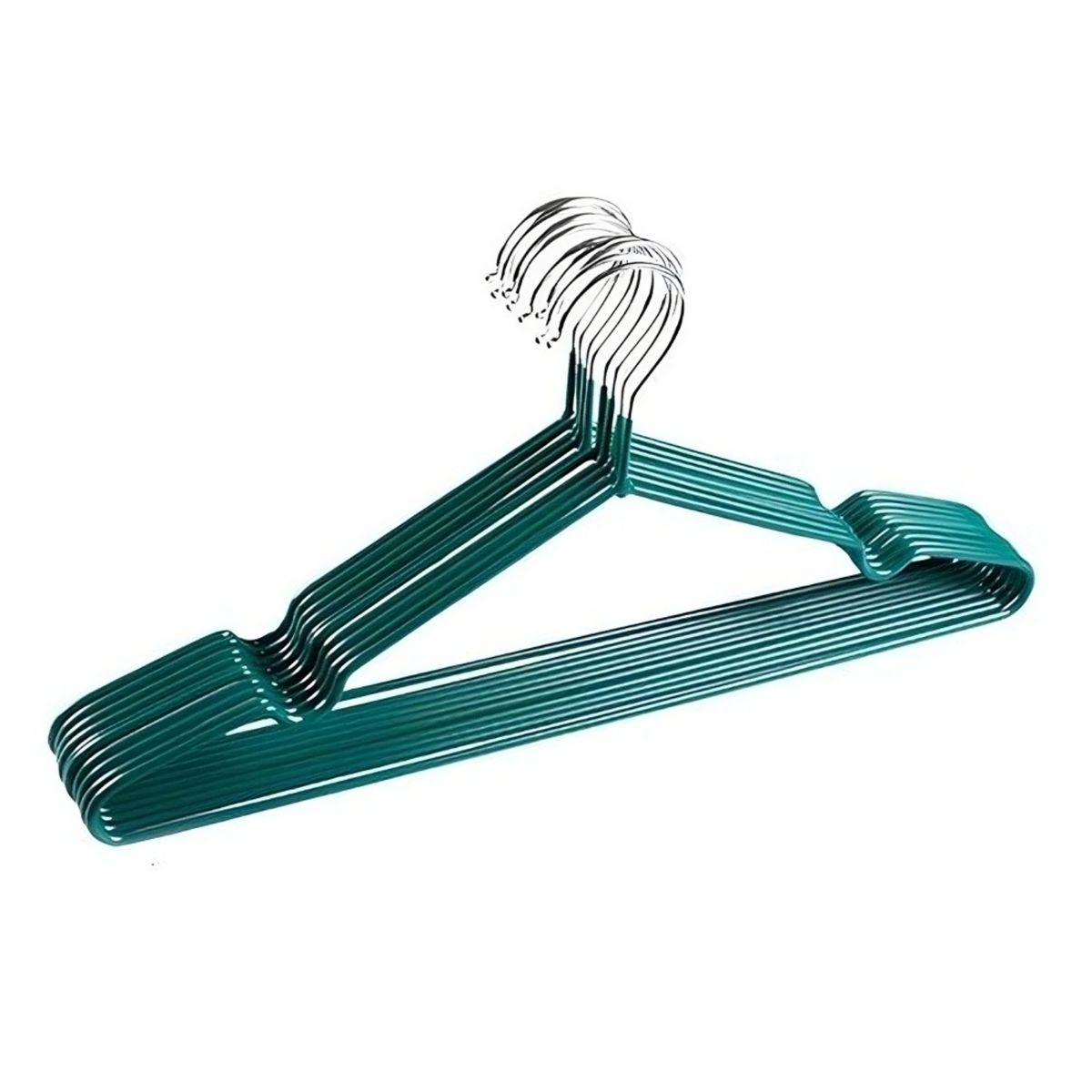CRUSEC - Ganchos Colgador Ropa Metálicos 10 Unidades - Verde