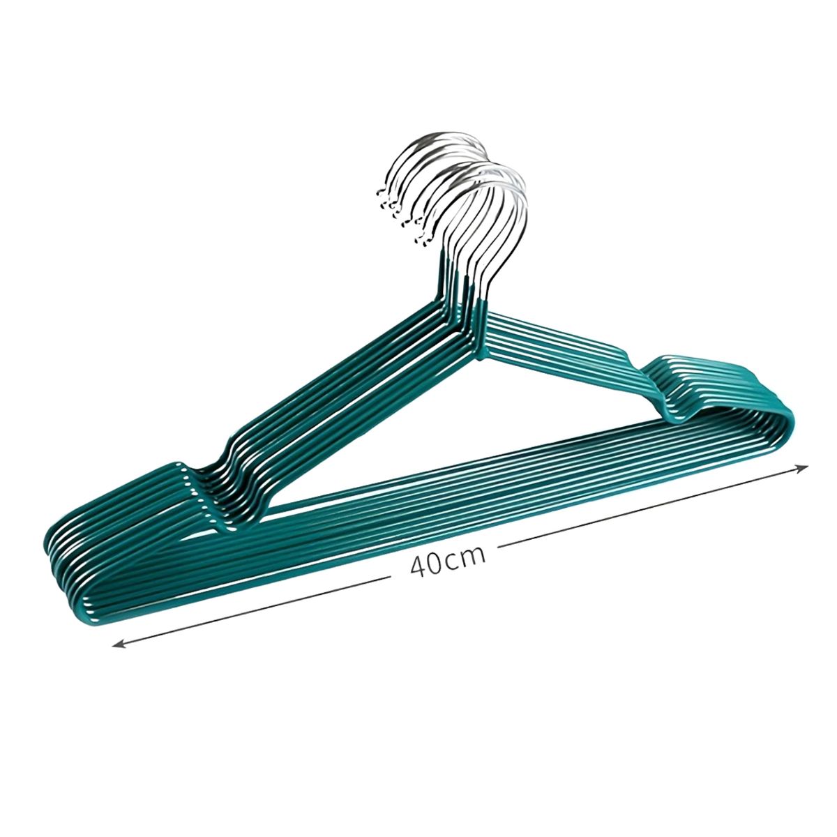 CRUSEC - Ganchos Colgador Ropa Metálicos 10 Unidades - Verde