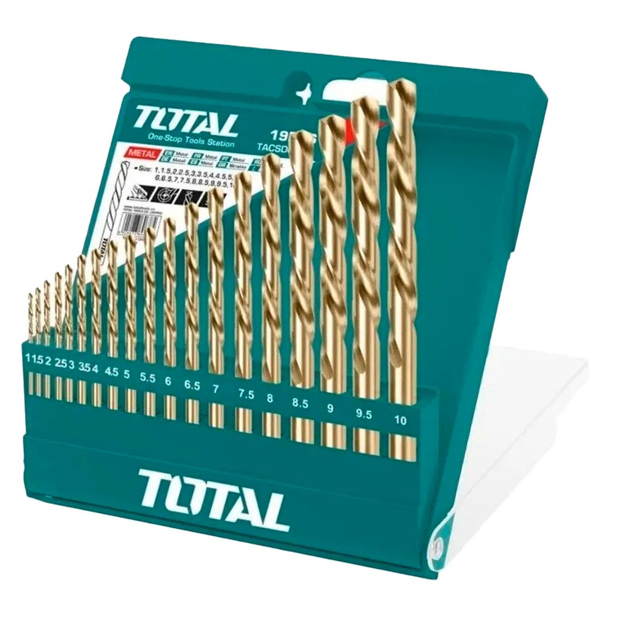 TOTAL TOOLS - Set Juego Brocas Para Metal 19 Piezas