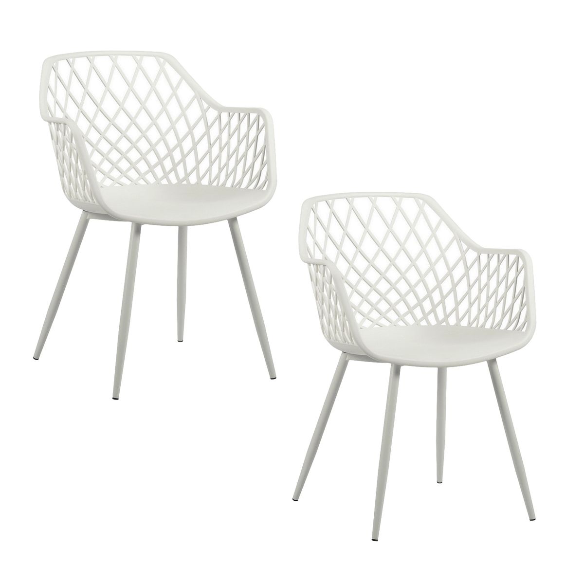 NOVAHUS - Pack 2 Sillas de Comedor de PVC Blanco