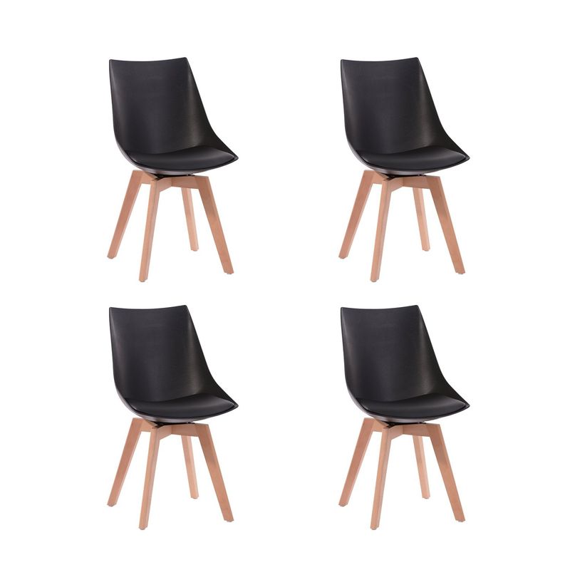 NOVAHUS - Pack 4 Sillas de Comedor Otawa Negro