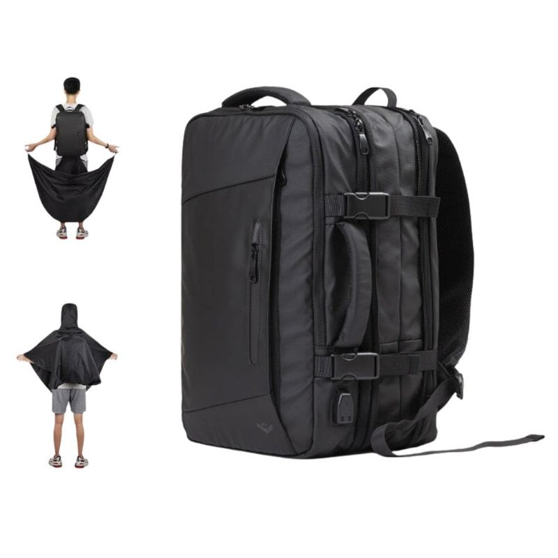 GENERICO - Mochila Maleta Carry On Impermeable Con Capucha Expansible 35L