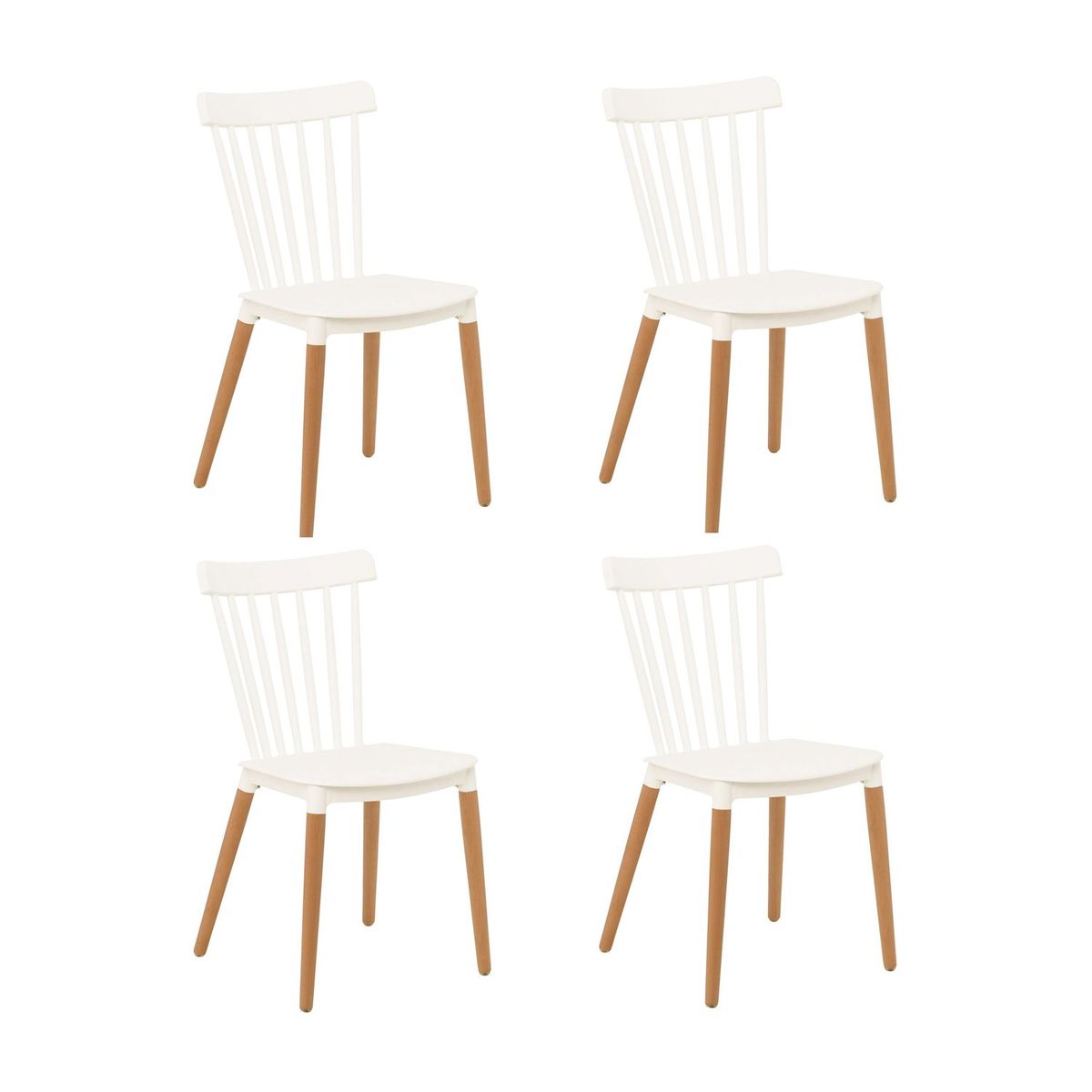 NOVAHUS - Pack 4 Sillas Clásicas Comedor Blanco