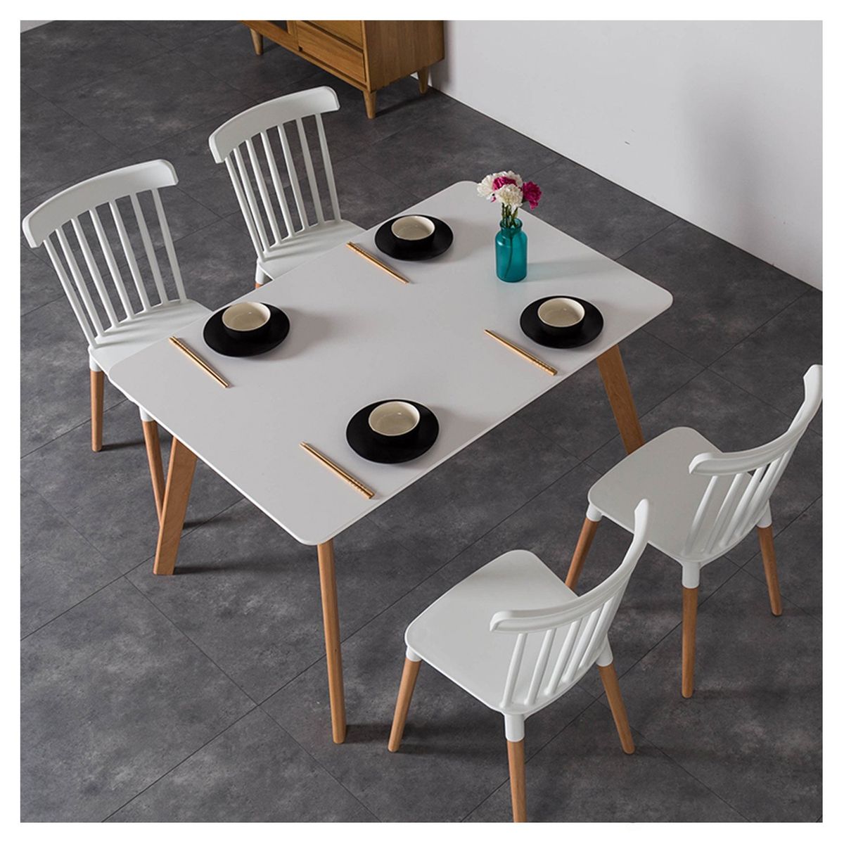 NOVAHUS - Pack 4 Sillas Clásicas Comedor Blanco