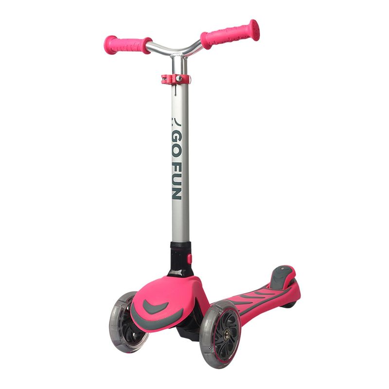 GO FUN - Scooter Infantil Go Fun Plegable Ruedas Luces Rosa