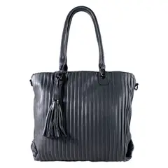 MAILEA - Cartera ecocuero full pliegues para mujer gris