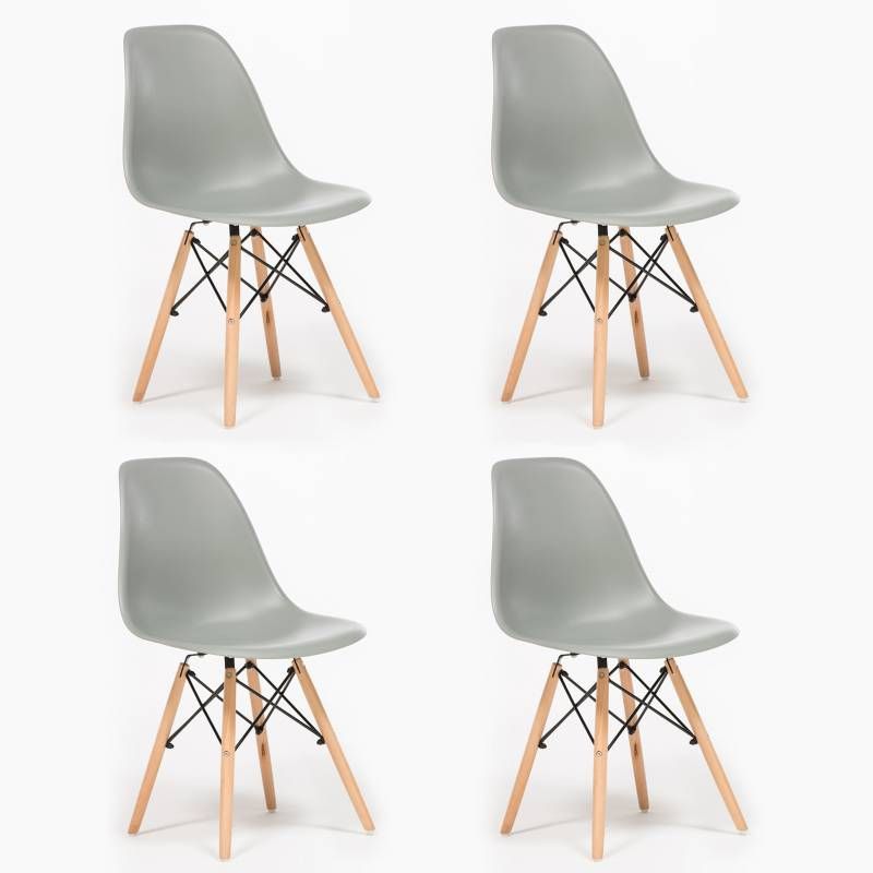 EAMES - Pack 4 Sillas Clásicas Eames Gris
