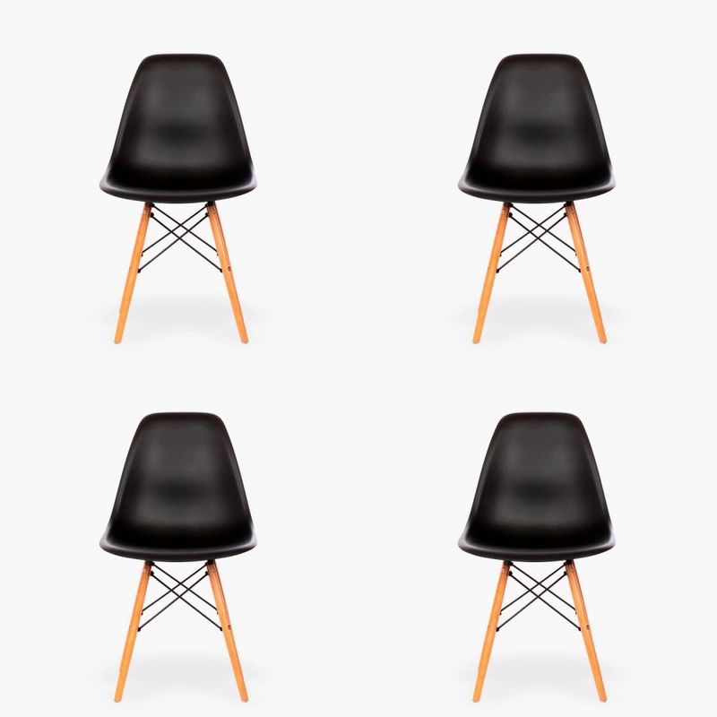EAMES - Pack 6 Sillas Clásicas Eames Negras
