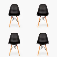 EAMES - Pack 6 Sillas Clásicas Negras