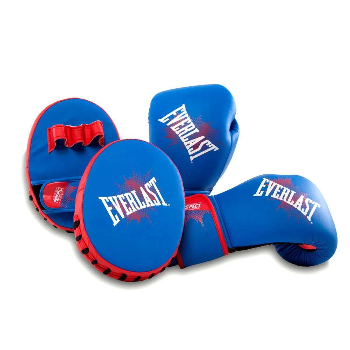 EVERLAST - Pack Guante Box + Guante Foco Prospect Kids 8 Oz Azul/Rojo EVERLAST