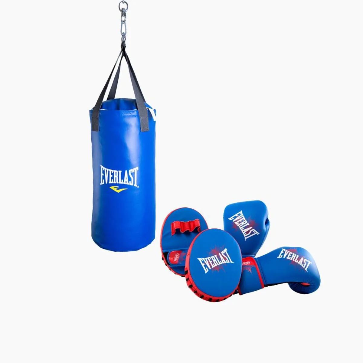 EVERLAST - Pack Guante Box + Guante Foco Prospect Kids 8 Oz Azul/Rojo EVERLAST
