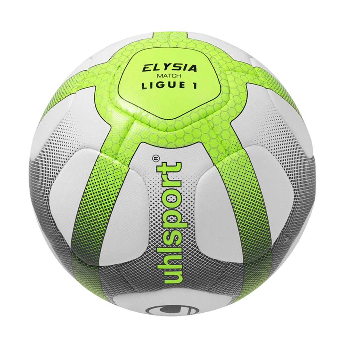 UHLSPORT - PELOTA FUTBOL ELYSIA MATCH BLANCO/AZUL/AMARILLO FLUOR N°5 UHLSPORT