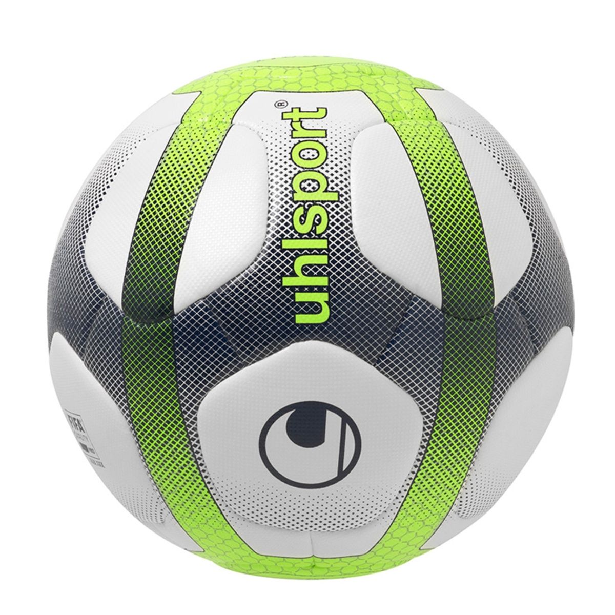 UHLSPORT - PELOTA FUTBOL ELYSIA MATCH BLANCO/AZUL/AMARILLO FLUOR N°5 UHLSPORT