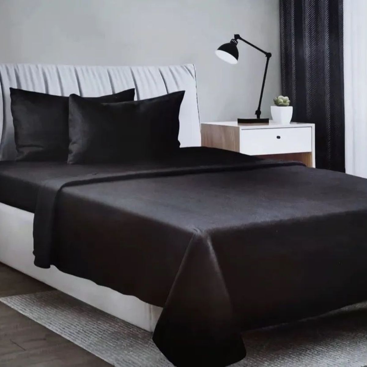 BJ HOGAR - SABANA POLAR COLOR NEGRO 2 PLAZAS