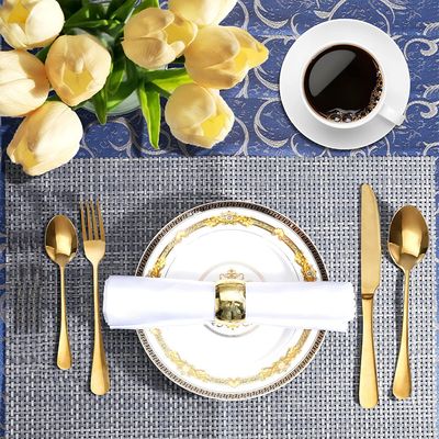 Imagen 2 del producto Juego Cuchilleria 24 Piezas Set Cubiertos Dorados Completo Con Maletin