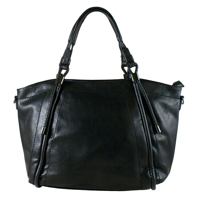 MAILEA - Cartera ecocuero lazos trenzados para mujer negro