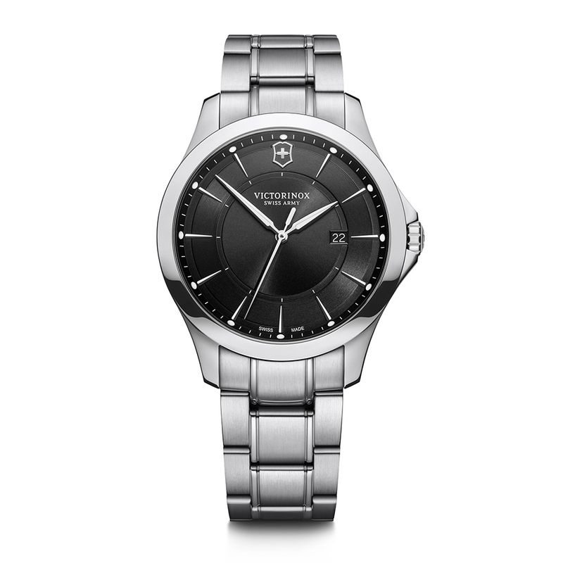 VICTORINOX - Reloj Alliance dial negro correa acero