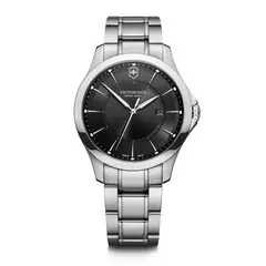 VICTORINOX - Reloj Alliance dial negro correa acero