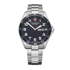 VICTORINOX - Reloj Fieldforce correa acero inoxidable dial azul