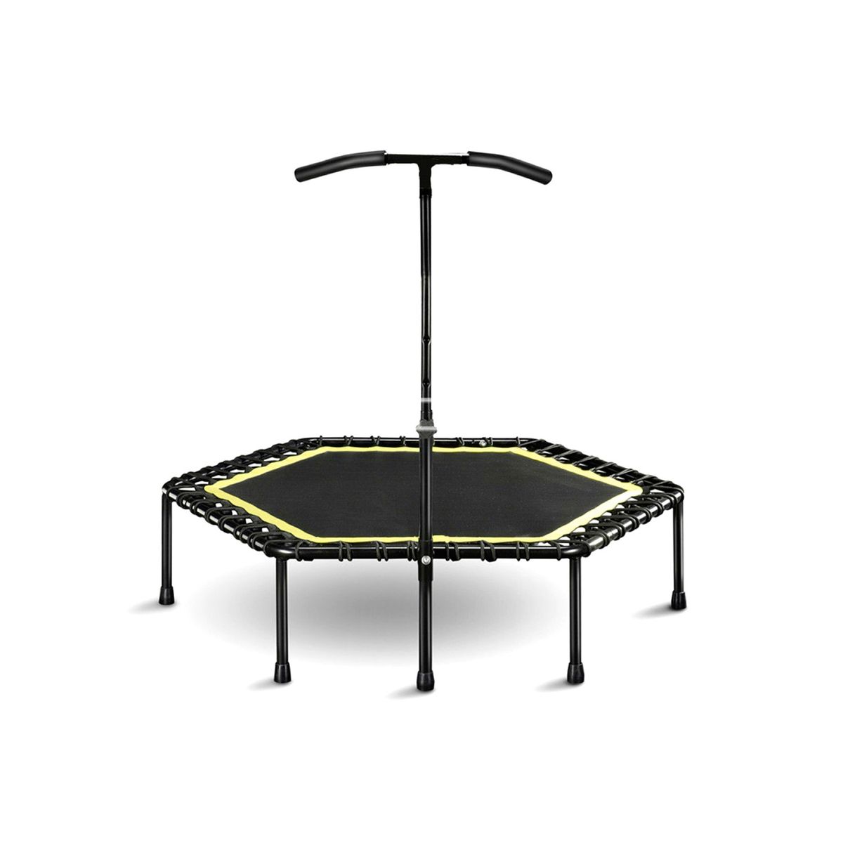 SPORTIME - Trampolin Fitness Hexagonal Con Mango Soporte 115CM Amarillo