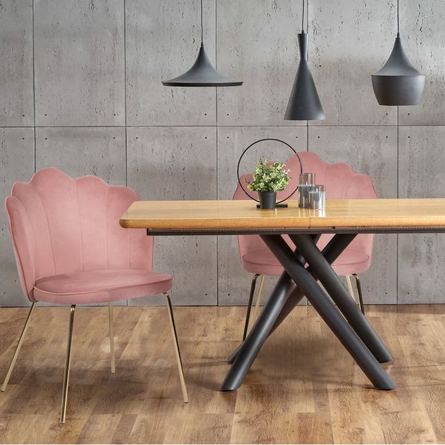 NOVAHUS - Pack 2 Sillas de Comedor de Terciopelo Rosa