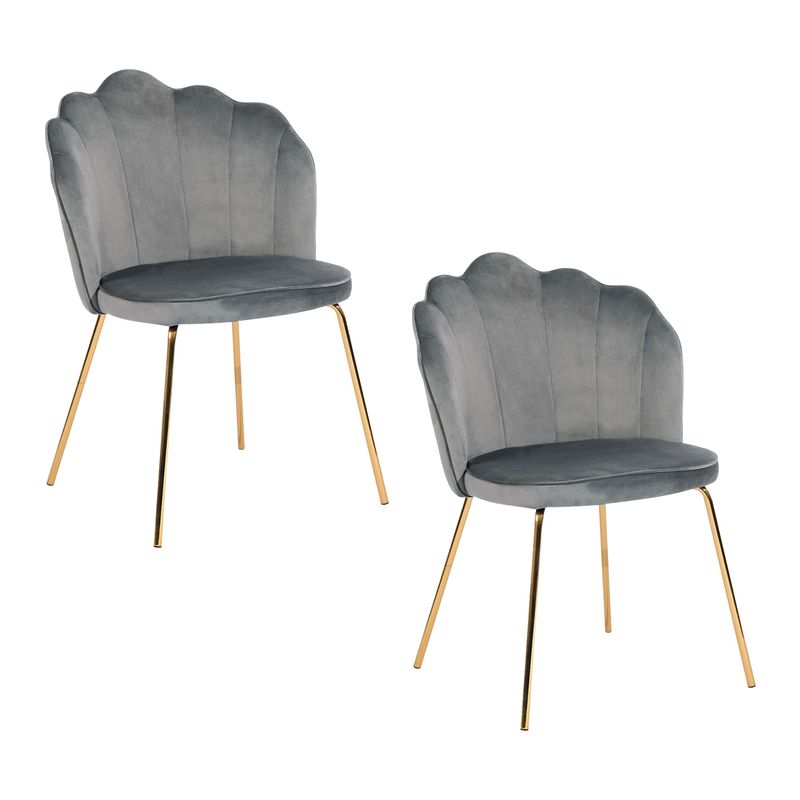 NOVAHUS - PACK 2 SILLA COMEDOR DE TERCIOPELO CON PATAS CROMADAS