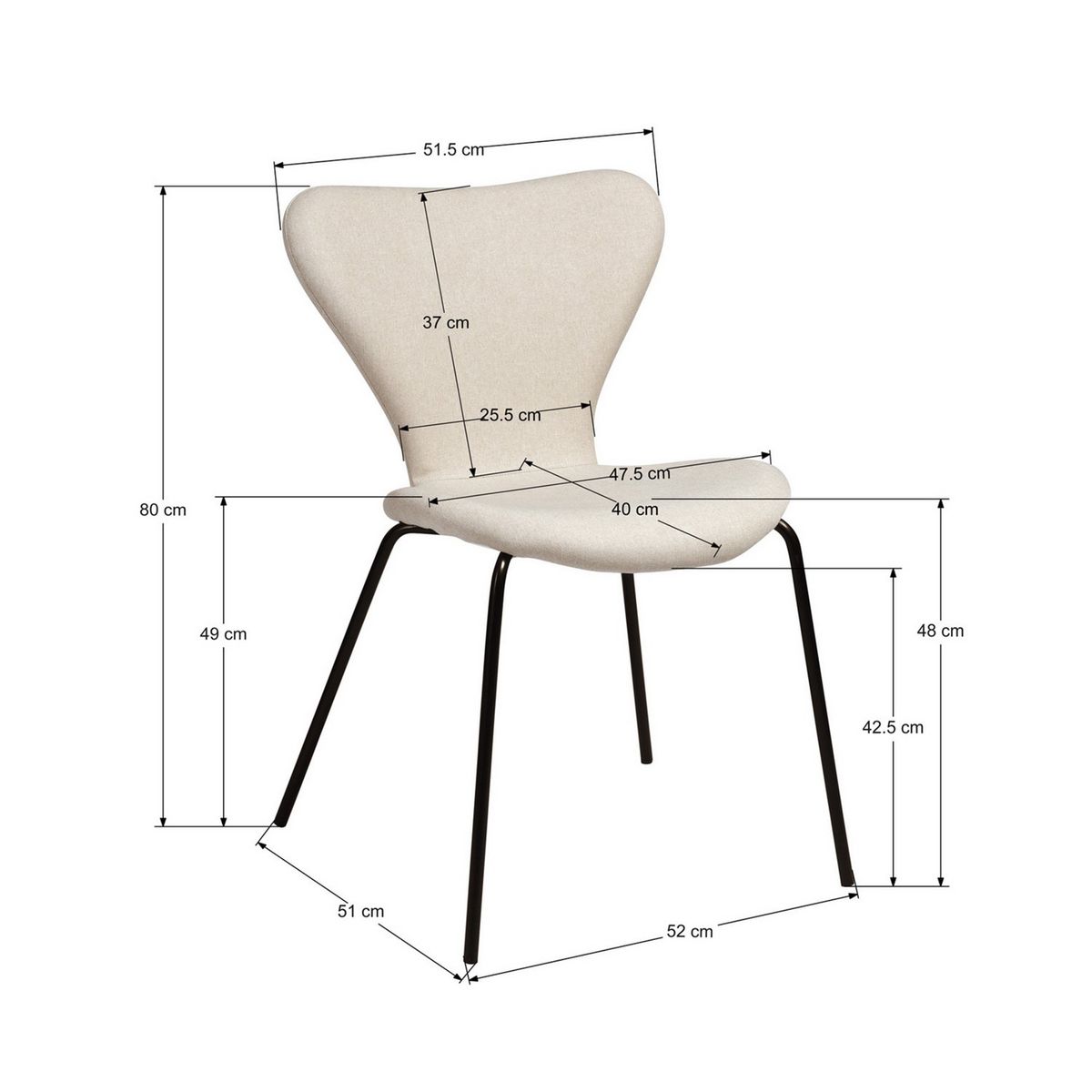 NOVAHUS - Pack 4 Sillas Comedor Sicodelia Beige