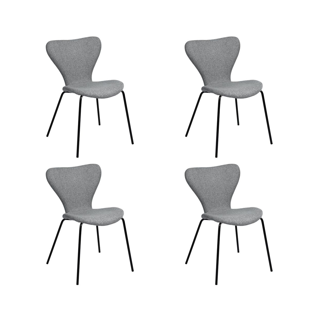 NOVAHUS - Pack 4 Sillas Comedor Sicodelia Gris