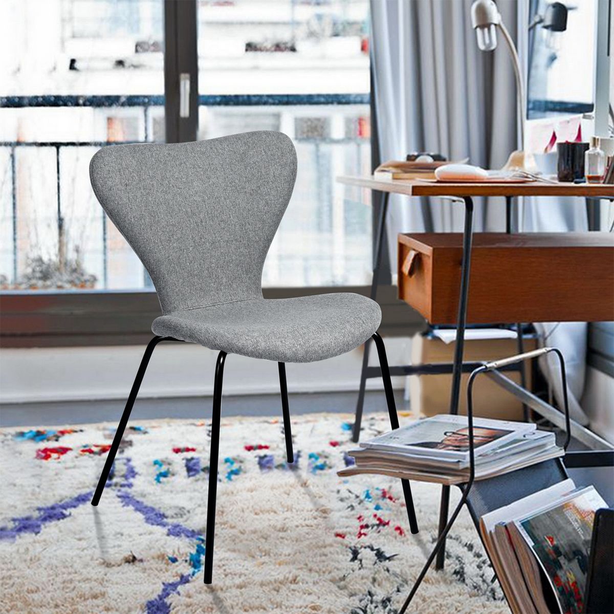 NOVAHUS - Pack 4 Sillas Comedor Sicodelia Gris