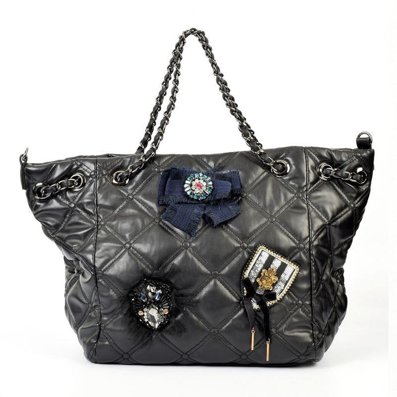 MAILEA - Cartera ecocuero acolchada para mujer negro